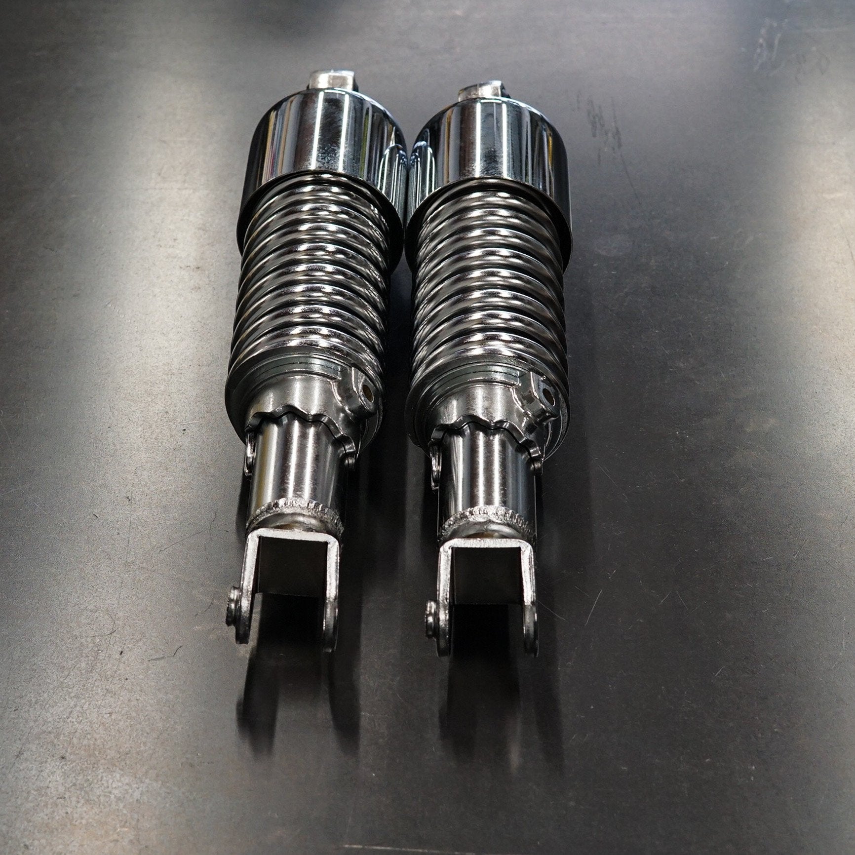 "Shorty" Shocks - Chrome - Eye/Clevis (298mm) Cycle Refinery